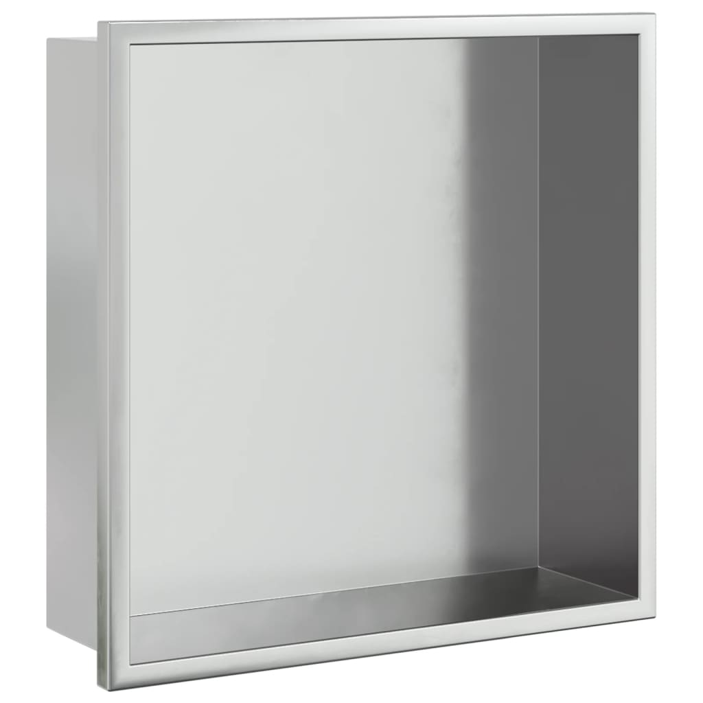 Shower Niche Brushed Silver 32x32x9 cm Stainless Steel