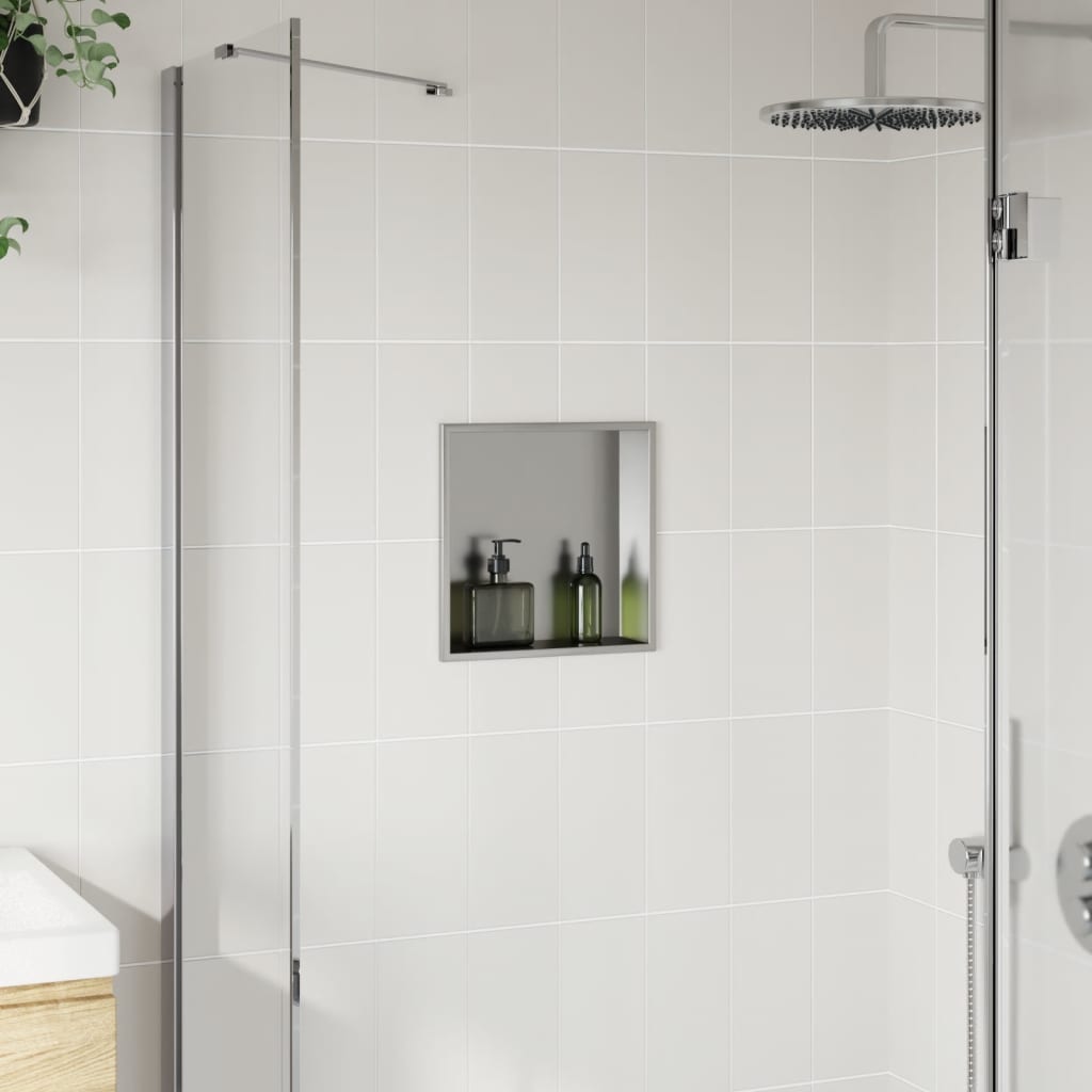 Shower Niche Brushed Silver 32x32x9 cm Stainless Steel