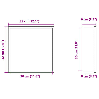 Shower Niche Brushed Silver 32x32x9 cm Stainless Steel