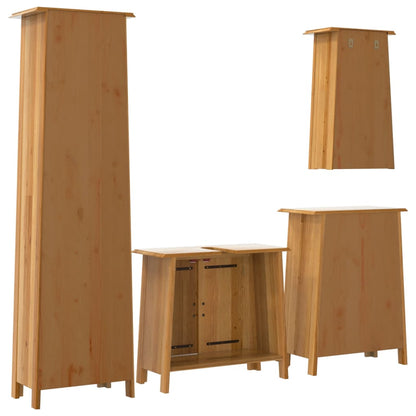 4 Piece Bathroom Furniture Set Solid Wood Pine