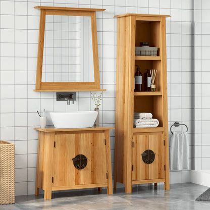 2 Piece Bathroom Furniture Set Solid Wood Pine