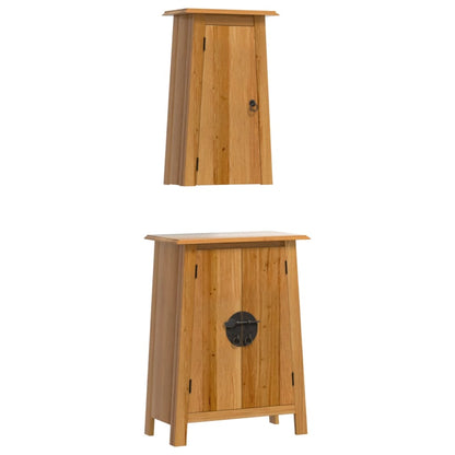 2 Piece Bathroom Furniture Set Solid Wood Pine