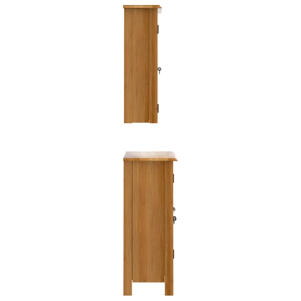 2 Piece Bathroom Furniture Set Solid Wood Pine