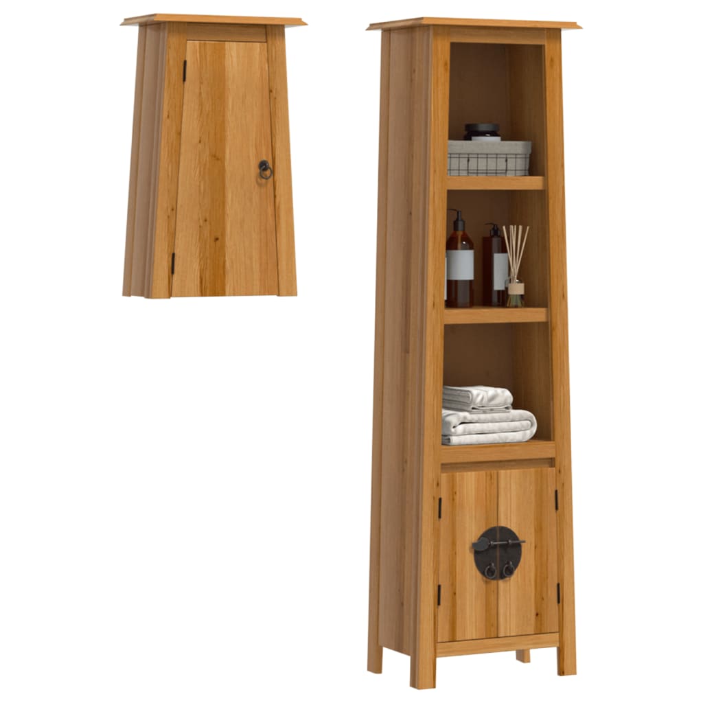 2 Piece Bathroom Furniture Set Solid Wood Pine