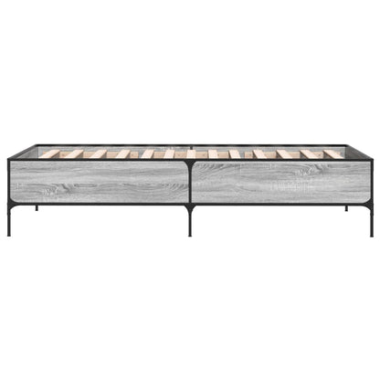 Bed Frame without Mattress Grey Sonoma 100x200 cm