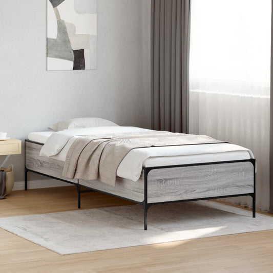 Bed Frame without Mattress Grey Sonoma 100x200 cm