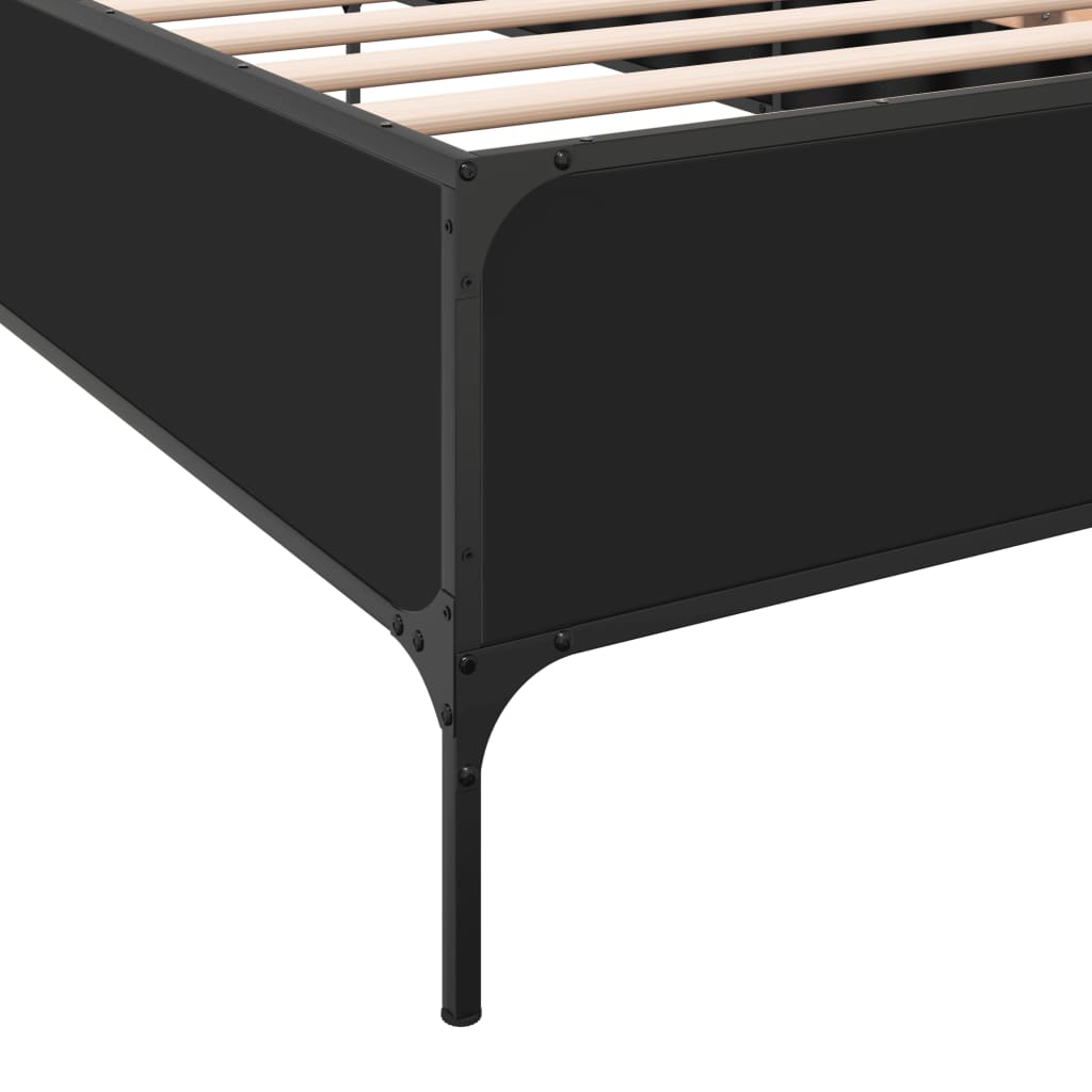 Bed Frame without Mattress Black 90x200 cm