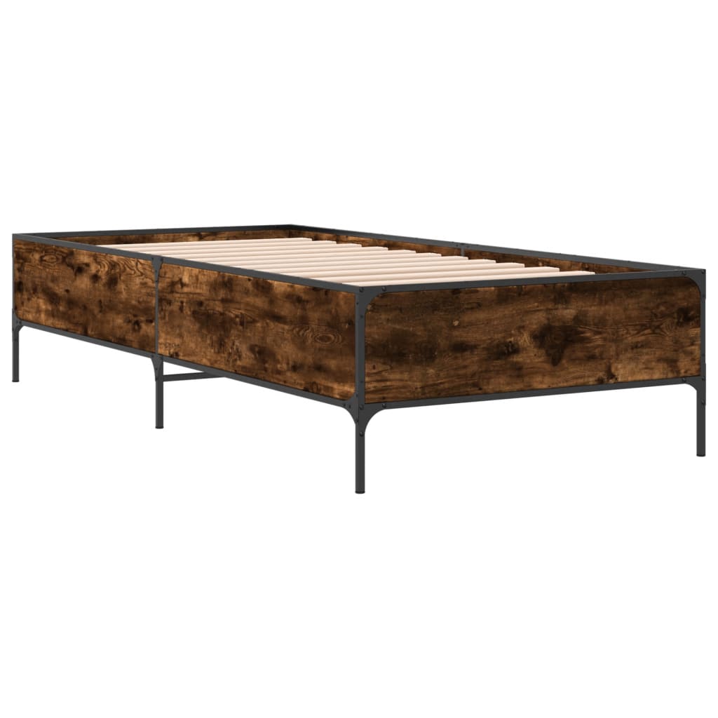 Bed Frame without Mattress Smoked Oak 90x200 cm