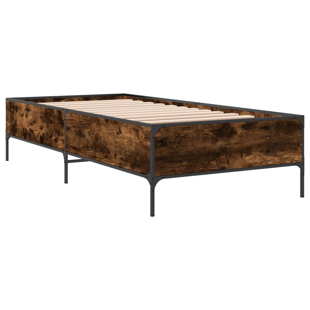 Bed Frame without Mattress Smoked Oak 90x200 cm