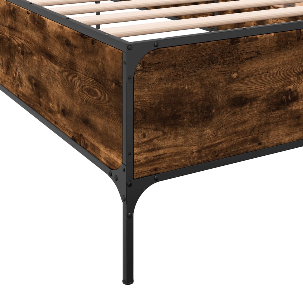Bed Frame without Mattress Smoked Oak 90x200 cm