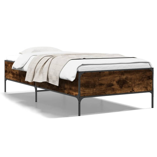 Bed Frame without Mattress Smoked Oak 90x200 cm