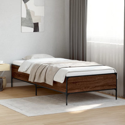 Bed Frame without Mattress Brown Oak 90x200 cm