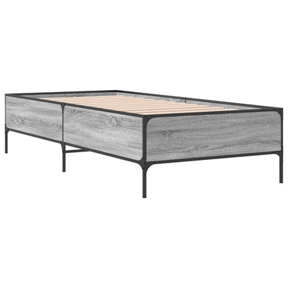 Bed Frame without Mattress Grey Sonoma 75x190 cm Small Single