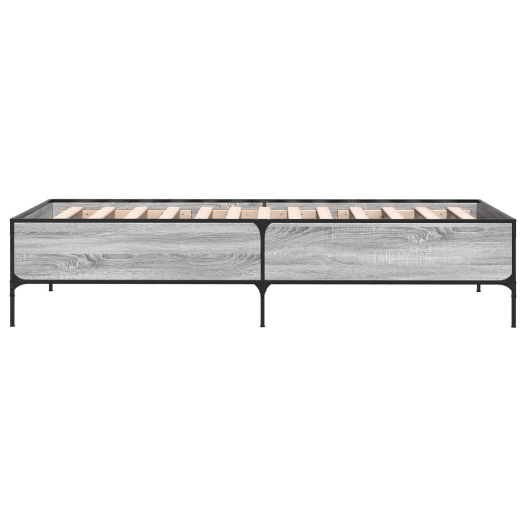 Bed Frame without Mattress Grey Sonoma 75x190 cm Small Single
