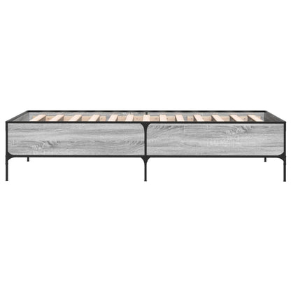 Bed Frame without Mattress Grey Sonoma 75x190 cm Small Single