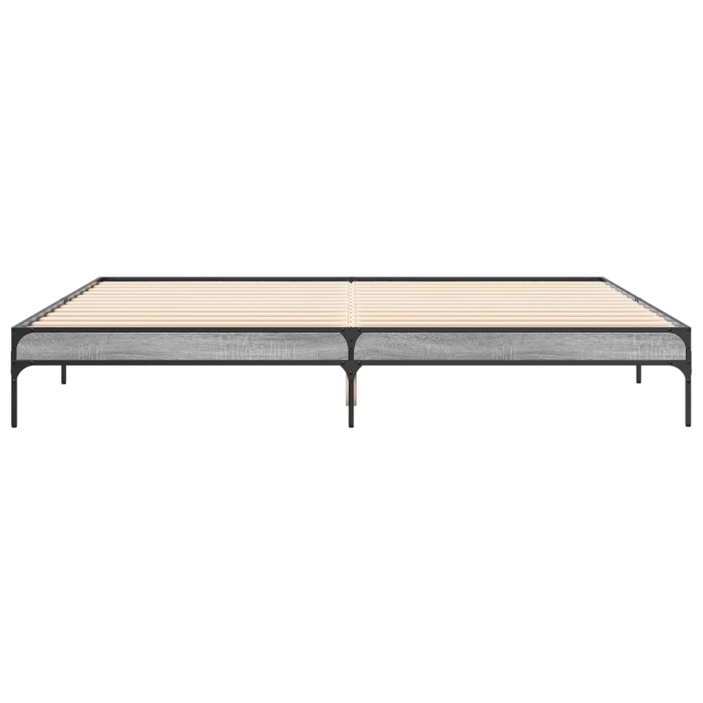 Bed Frame without Mattress Grey Sonoma 200x200 cm