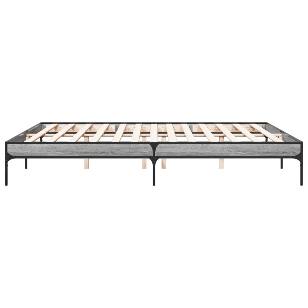 Bed Frame without Mattress Grey Sonoma 200x200 cm