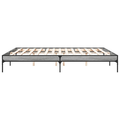 Bed Frame without Mattress Grey Sonoma 200x200 cm