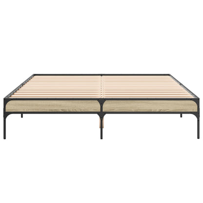 Bed Frame without Mattress Sonoma Oak 160x200 cm