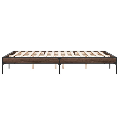 Bed Frame without Mattress Brown Oak 140x200 cm