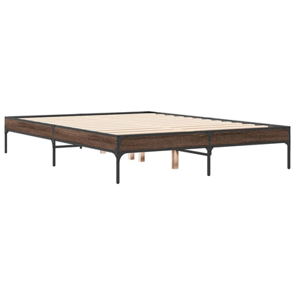 Bed Frame without Mattress Brown Oak 120x200 cm