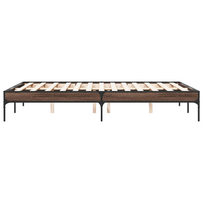 Bed Frame without Mattress Brown Oak 120x200 cm