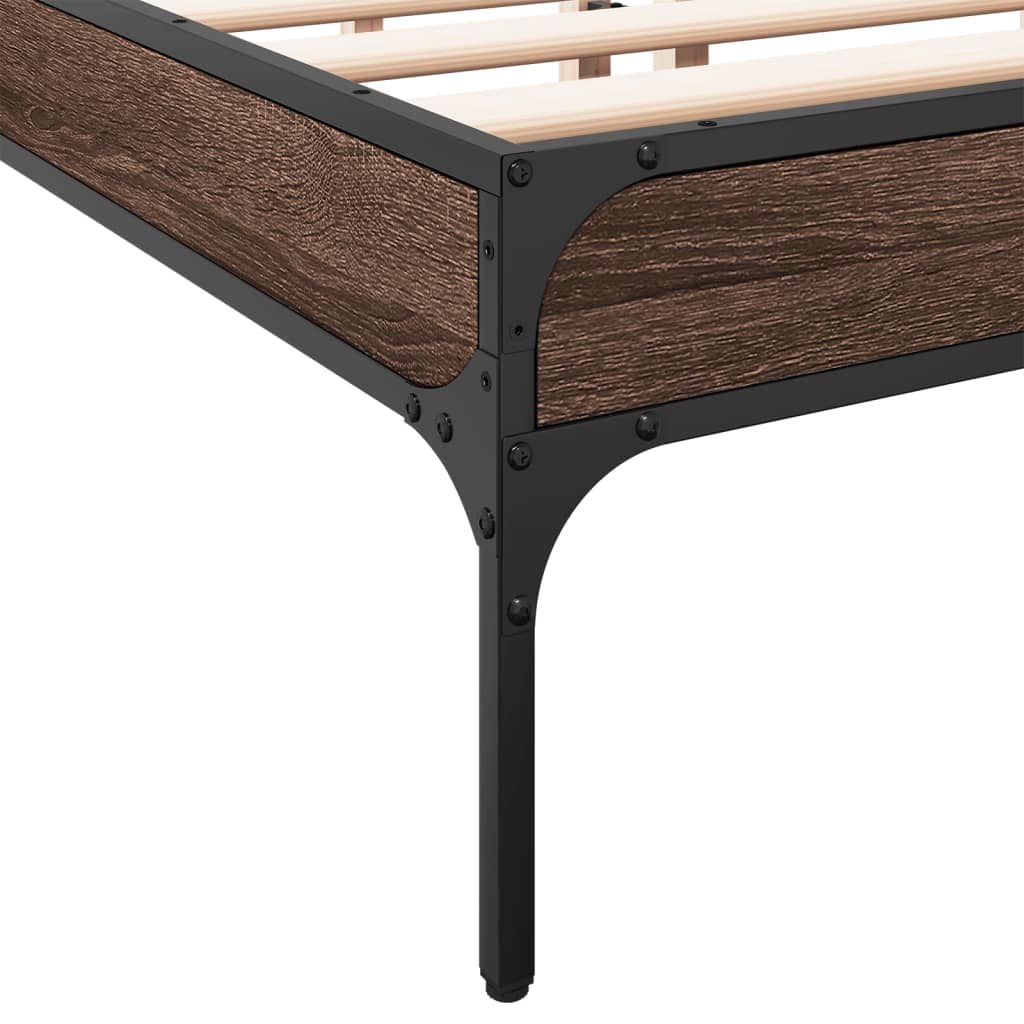 Bed Frame without Mattress Brown Oak 120x200 cm