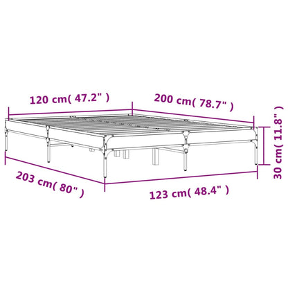 Bed Frame without Mattress Brown Oak 120x200 cm