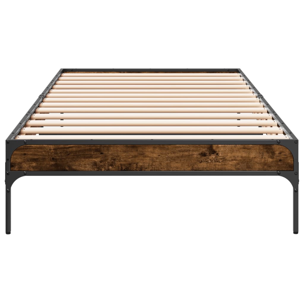 Bed Frame without Mattress Smoked Oak 90x200 cm