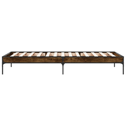 Bed Frame without Mattress Smoked Oak 90x200 cm