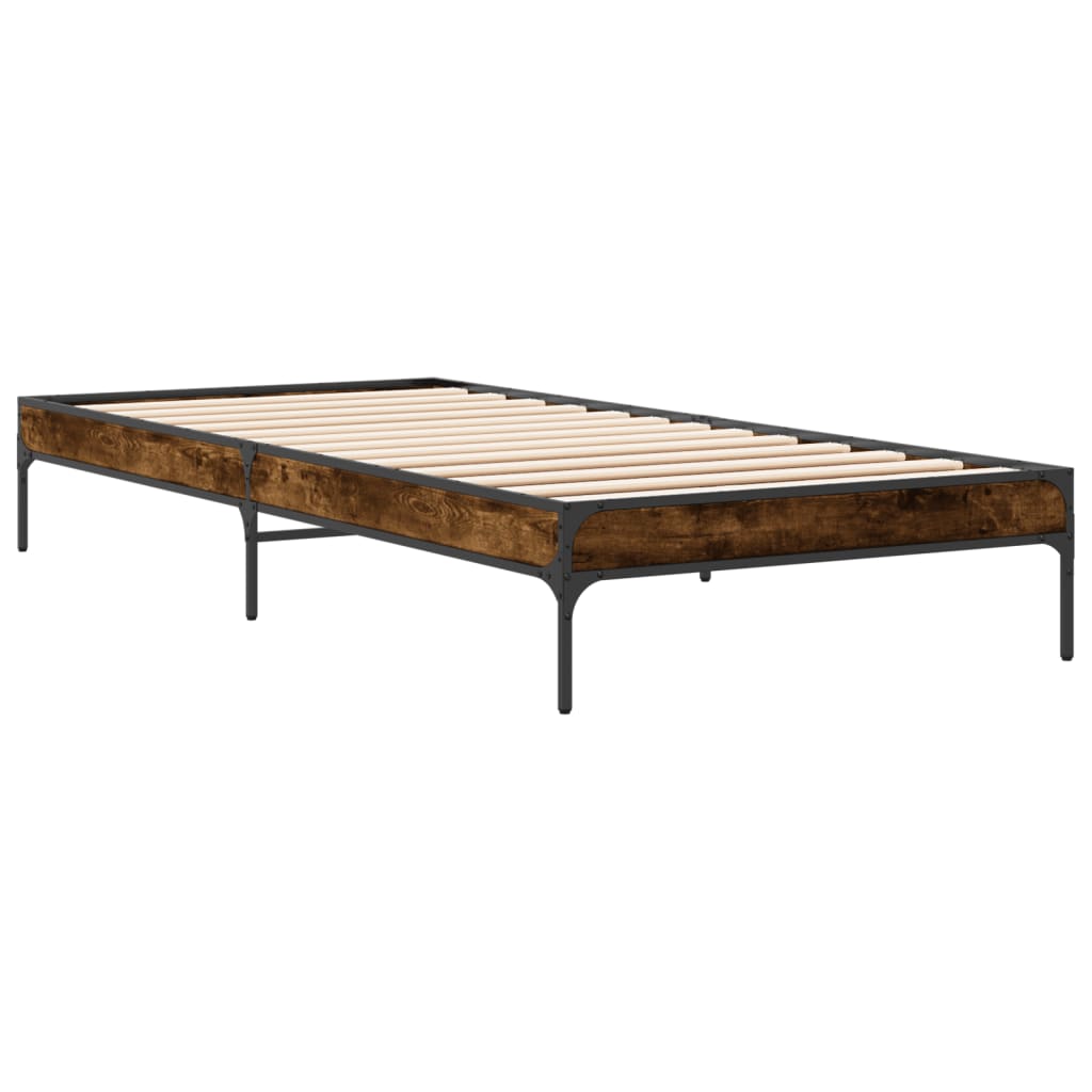Bed Frame without Mattress Smoked Oak 90x200 cm