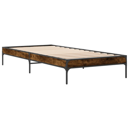 Bed Frame without Mattress Smoked Oak 90x200 cm