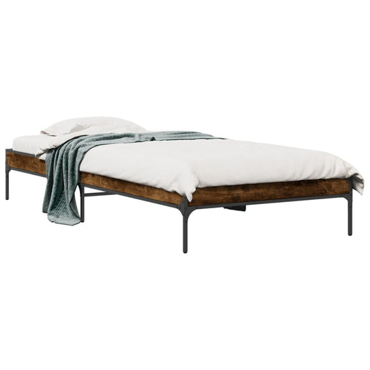 Bed Frame without Mattress Smoked Oak 90x200 cm