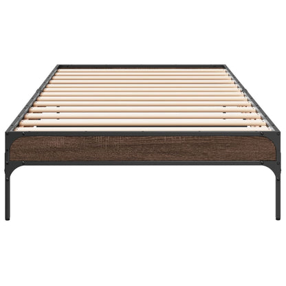 Bed Frame without Mattress Brown Oak 90x200 cm