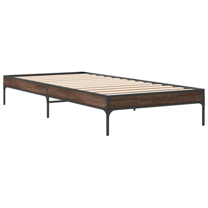 Bed Frame without Mattress Brown Oak 90x200 cm