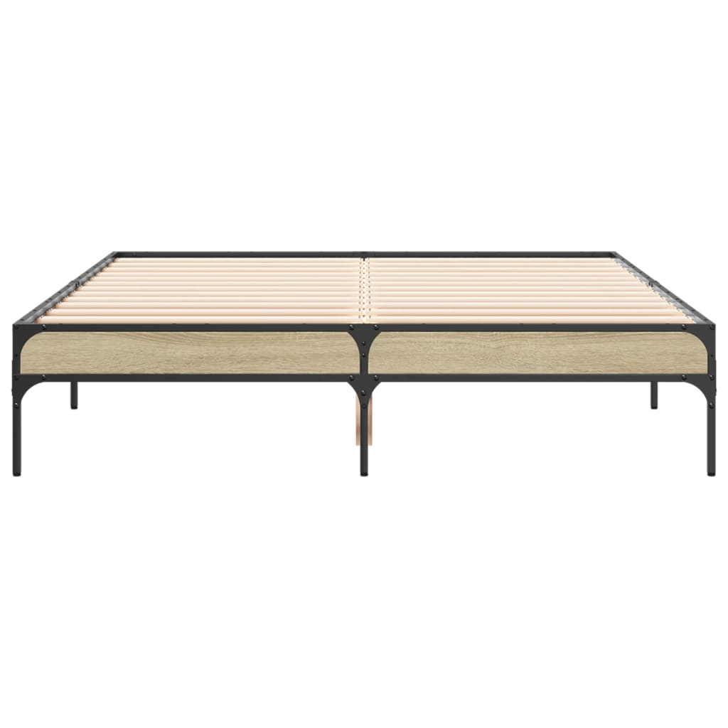 Bed Frame without Mattress Sonoma Oak 140x190 cm