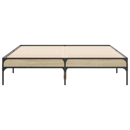 Bed Frame without Mattress Sonoma Oak 140x190 cm