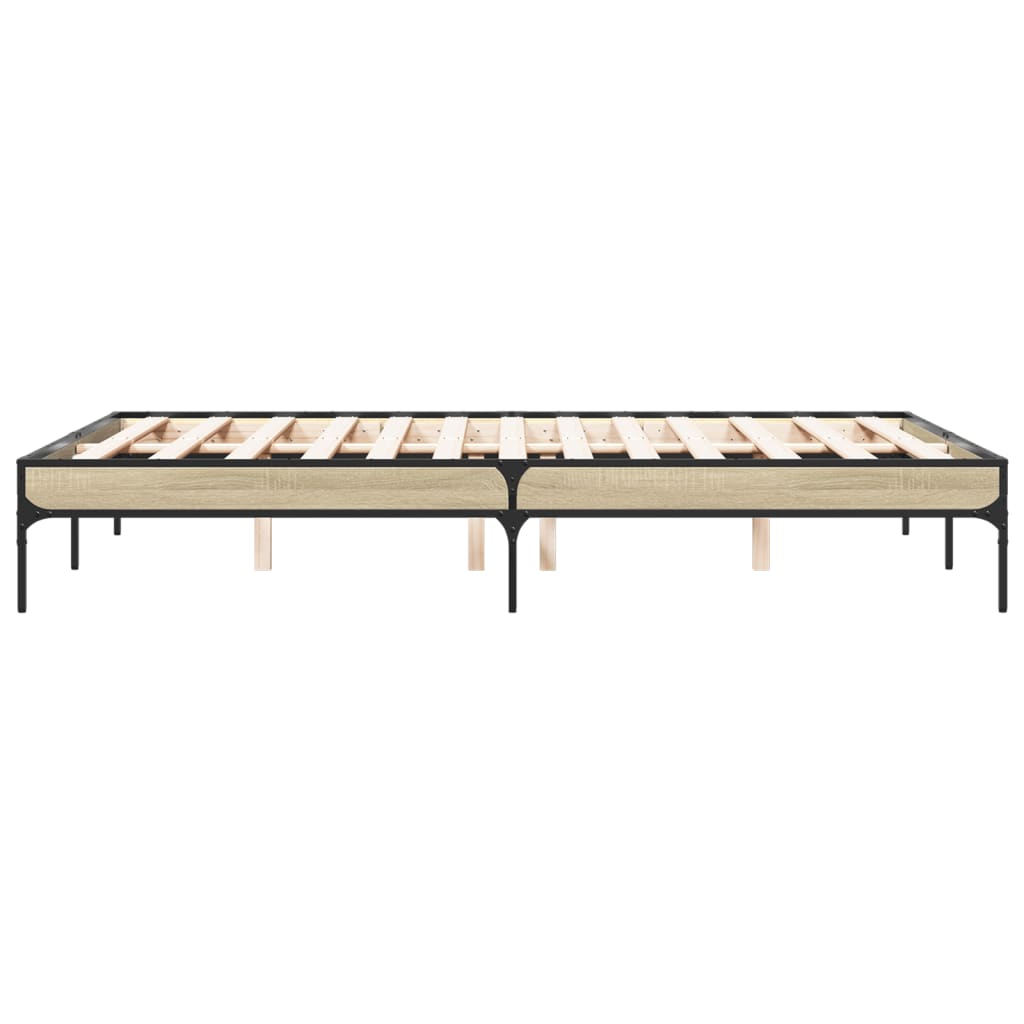 Bed Frame without Mattress Sonoma Oak 140x190 cm