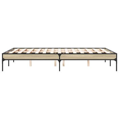 Bed Frame without Mattress Sonoma Oak 140x190 cm