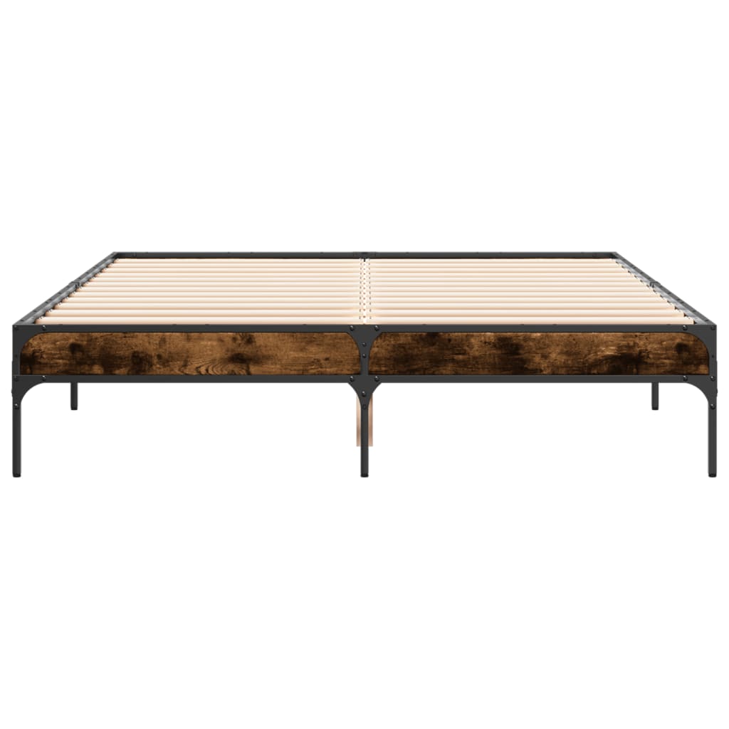 Bed Frame without Mattress Smoked Oak 120x190 cm Small Double