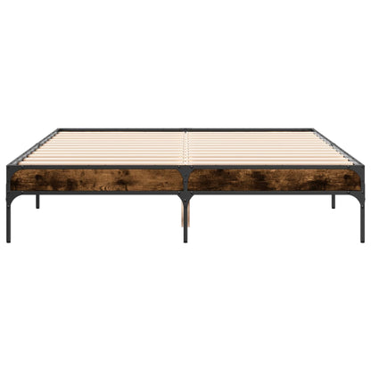 Bed Frame without Mattress Smoked Oak 120x190 cm Small Double