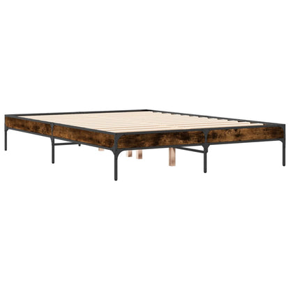 Bed Frame without Mattress Smoked Oak 120x190 cm Small Double