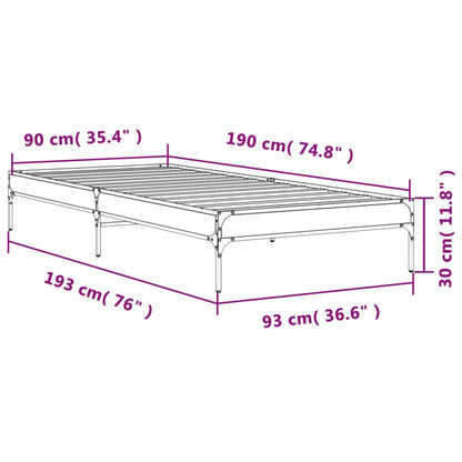 Bed Frame without Mattress Black 90x190 cm Single