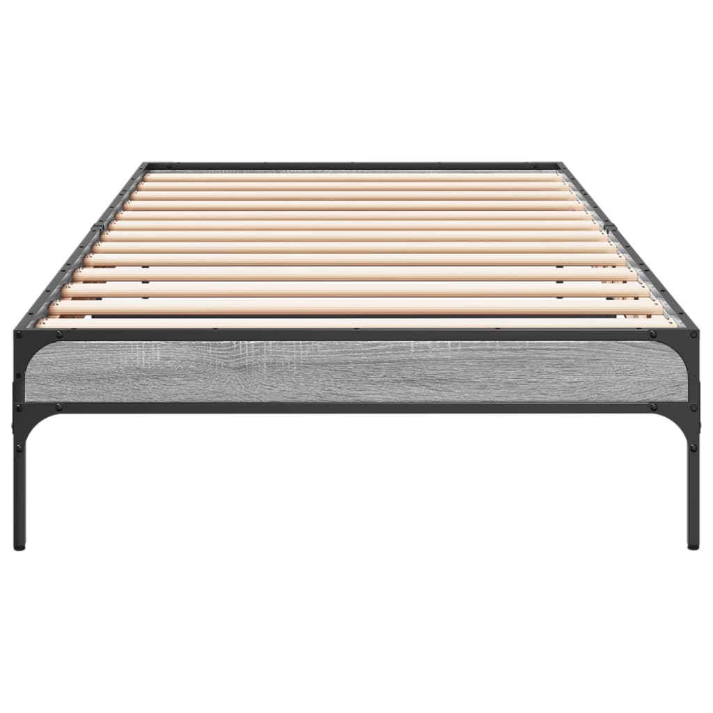 Bed Frame without Mattress Grey Sonoma 90x190 cm Single