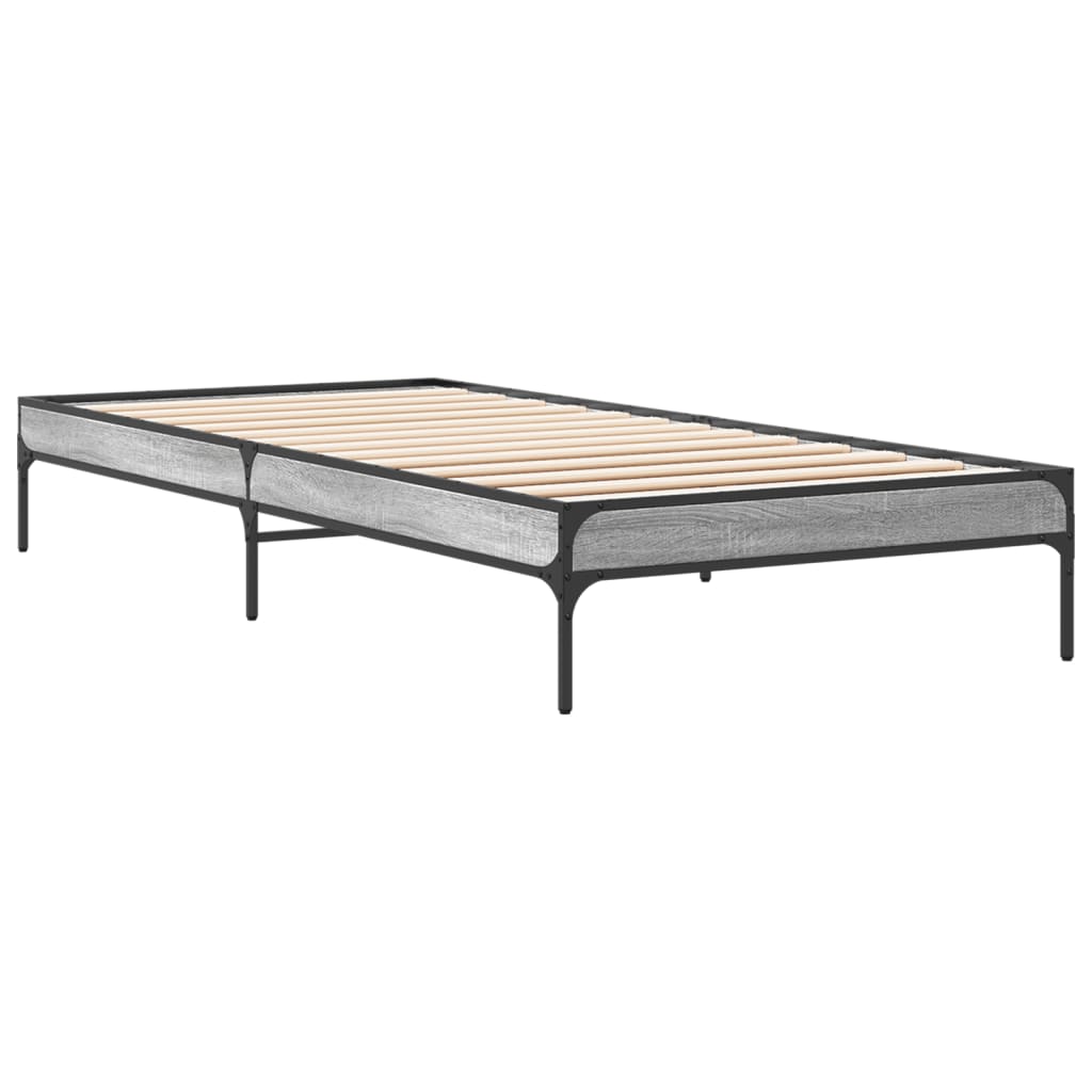 Bed Frame without Mattress Grey Sonoma 90x190 cm Single