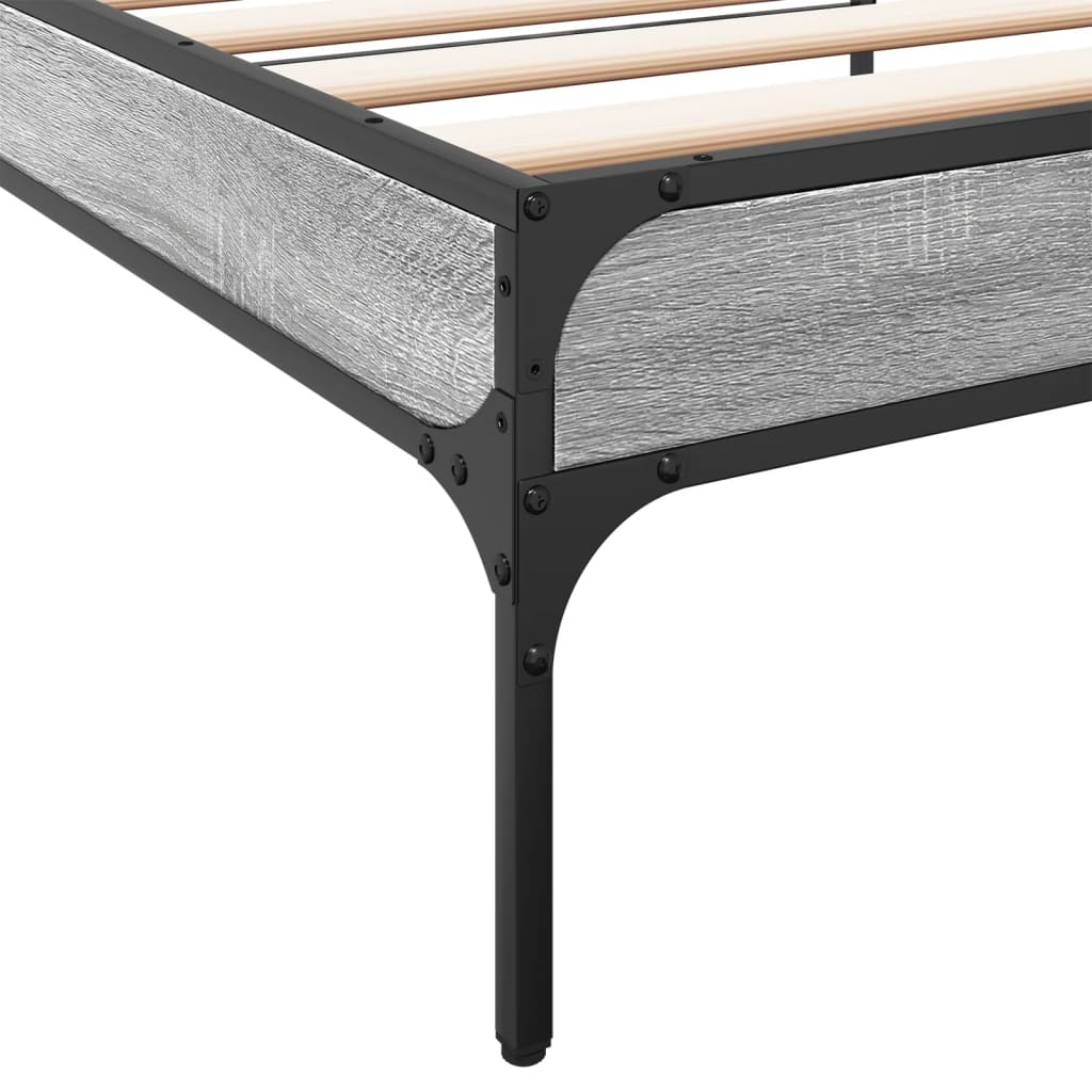 Bed Frame without Mattress Grey Sonoma 90x190 cm Single