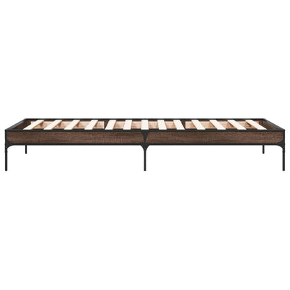 Bed Frame without Mattress Brown Oak 75x190 cm Small Single