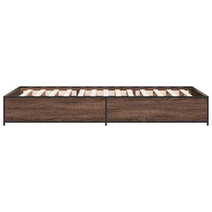 Bed Frame without Mattress Brown Oak 100x200 cm