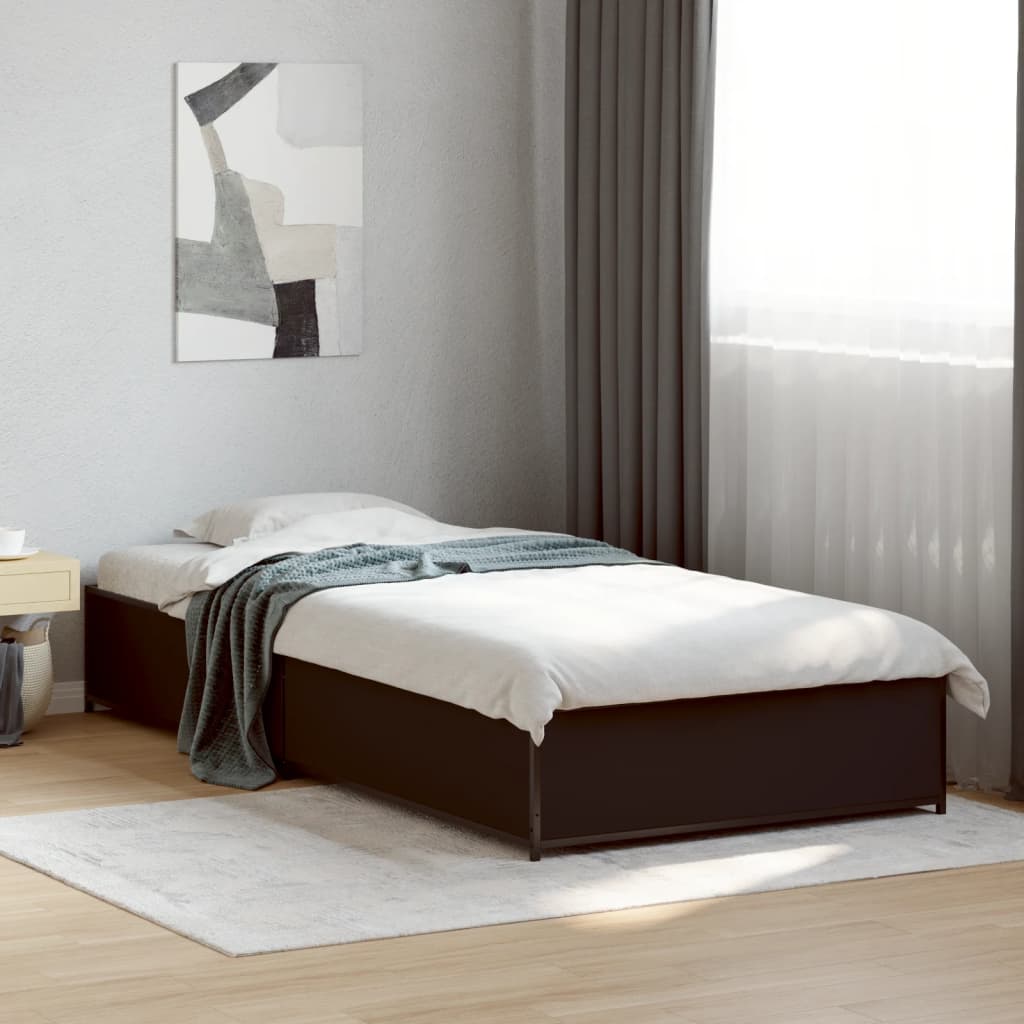 Bed Frame without Mattress Black 90x200 cm