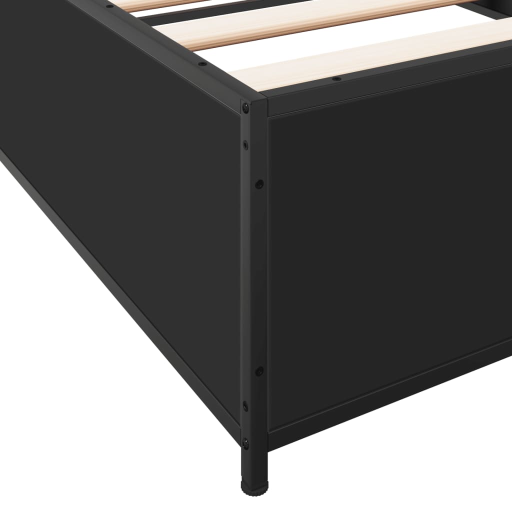 Bed Frame without Mattress Black 90x200 cm